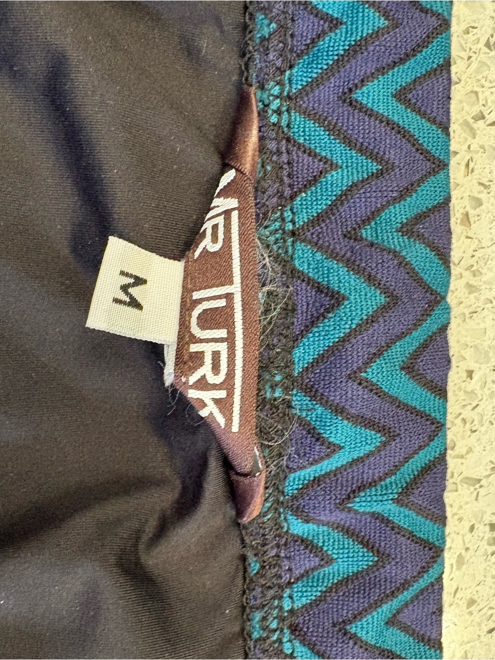 Mr. Turk Men’s Chevron Print Swim Shorts - Teal & Navy - Picture 3 of 5